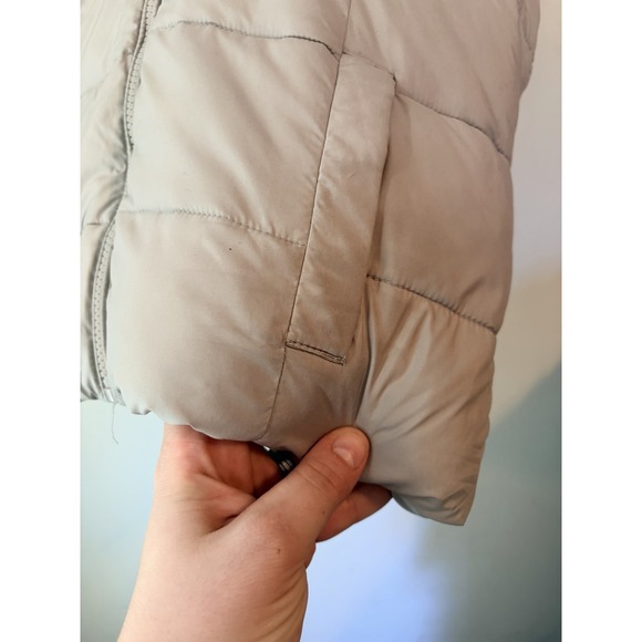Y2k Hollister Full Zip Hooded Vest Gray Puffer Quilter Large - Picture 3 of 6